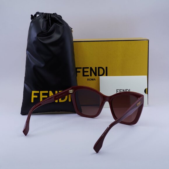 Fendi FE40151I 66F Butterfly Sunglasses - Red/Brown main image 10